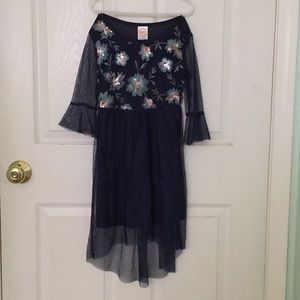 Girls Dark Blue Sparkly Dress